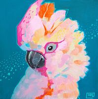 Roze papegaai vogel