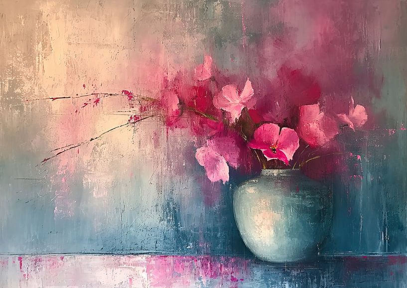 Modernes Blumenstillleben | Chromatic Whisper von Kunst Laune