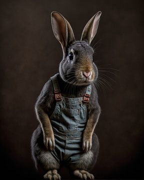 Rabbit in dungarees by Bert Nijholt