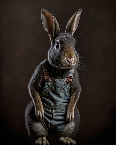 Konijn in tuinbroek