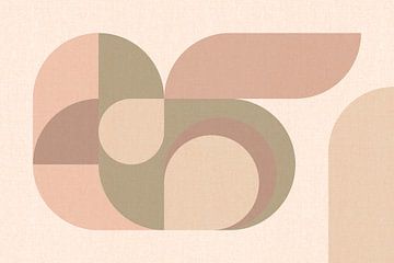 Bauhaus boogvormen uit het midden van de eeuw in natuurlijke kleuren van Mad Dog Art