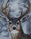 Lazy eyes; schilderij hert van Bianca ter Riet thumbnail