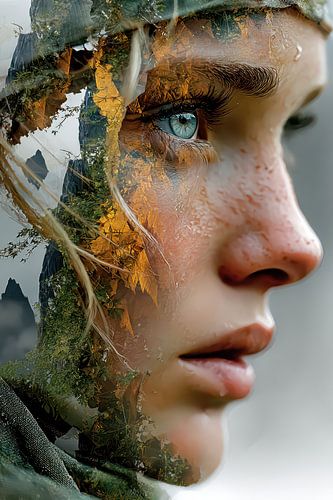 fantasie portret vrouw in de natuur