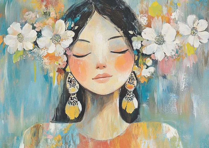 Frau und Blumen | Frau Blume von Zen und Mehr