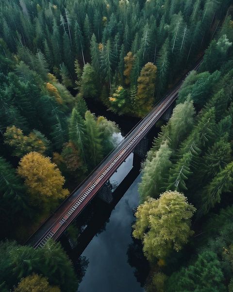 Viadukt in schöner Landschaft von fernlichtsicht