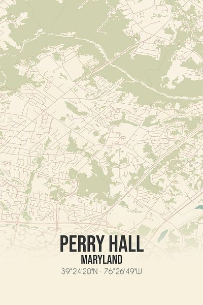 Vintage map of Perry Hall (Maryland), USA. by Prints of Place