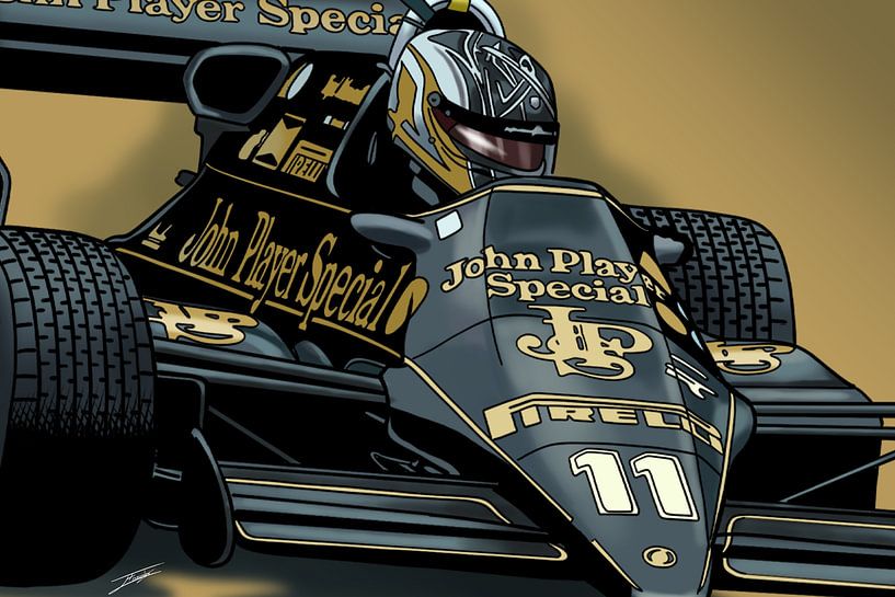 Zoom sur l'élégance de la course : Le chef-d'œuvre de la F1 de JPS par Ferrando