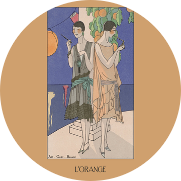 L'orange - Oranje, fruit, sinaasappel, boho, chic, feest, Art Deco Dames van NOONY