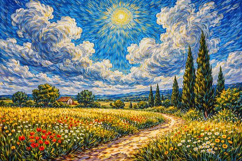 Road through the fields