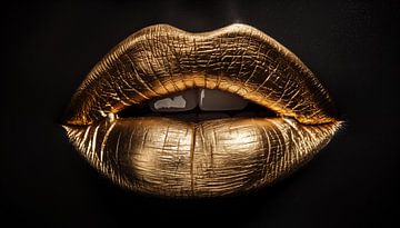 Sexy lippen goud panorama van TheXclusive Art