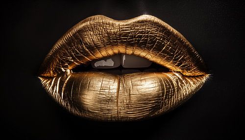 Sexy lippen goud panorama