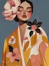 Buntes modernes Porträt von Carla Van Iersel