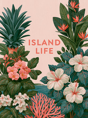 Island Life Botanik – Tropische Typografie-Kunst