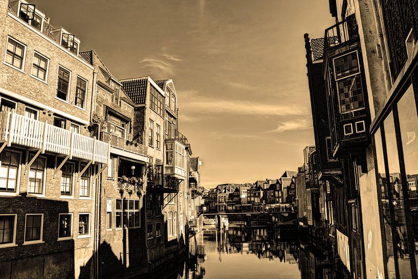 Dordrecht Wijnhaven von Scheffersplein Niederlande Sepia von Hendrik-Jan Kornelis