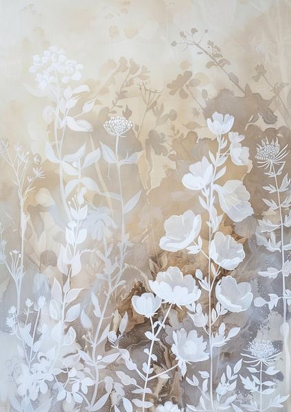 Flower Plants | Blumenfeld in Beige von Blumen Studio