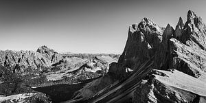 Seceda in Schwarz und Weiß