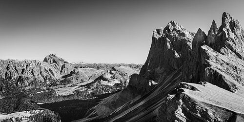 Seceda in zwart-wit