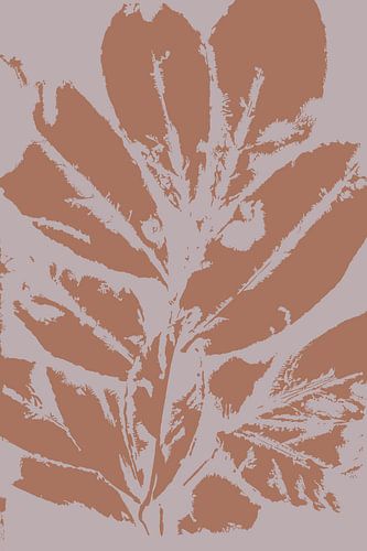 Pastel Botanicals. Plant in bruin en roze nr. 12