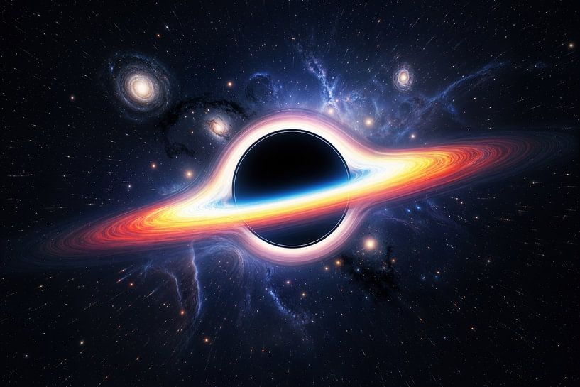 Schwarzes Loch mit Akkretionsscheibe im Weltraum von Markus Gann