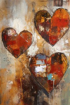 Peinture de coeur abstraite