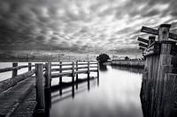 Nederlands landschap in Zwart/Wit. Eemmeer
