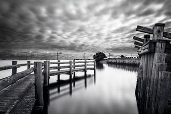 Paysage hollandais en noir / blanc. Eemmeer