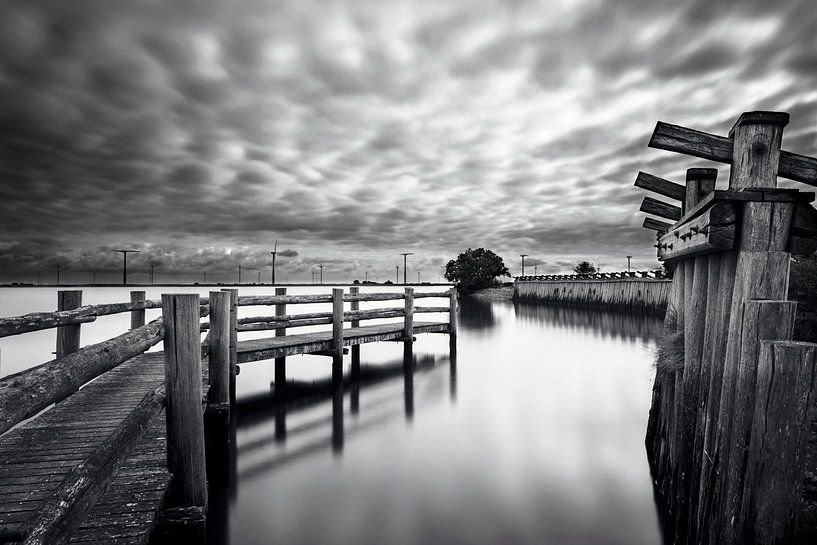 Nederlands landschap in Zwart/Wit. Eemmeer van Mark de Weger