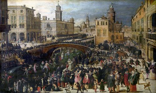 Vastenavond op het ijs, Louis de Caullery