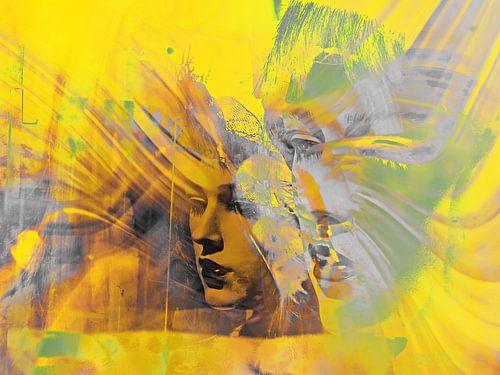 Gezichten in geel en grijs