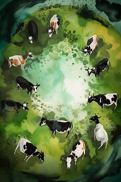 Aquarell Kühe von ColorCat