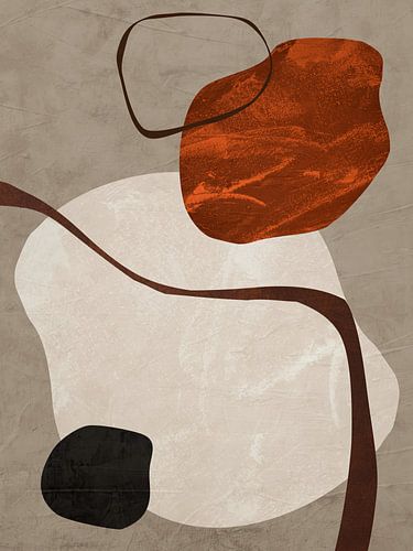 Organic geometric abstract art in earth tones