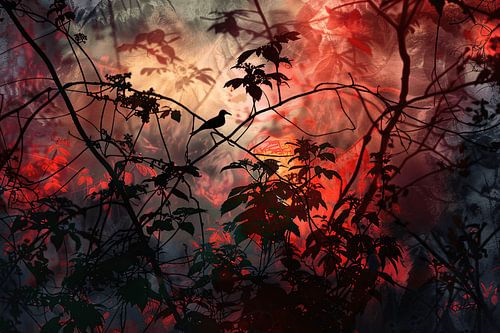 Klassieke vogel op een tak