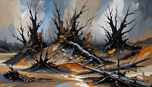 Coloured landscape, coloured landscape, acrylic landscape