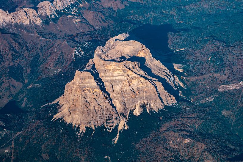 Mountain massif in South Tyrol from the air by Leo Schindzielorz