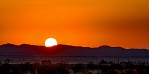 Coucher de soleil dans le désert de Mojave