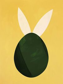 Minimalistisches Easter Egg mit Hasenohren
