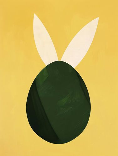 Minimal Easter Egg with Bunny Ears