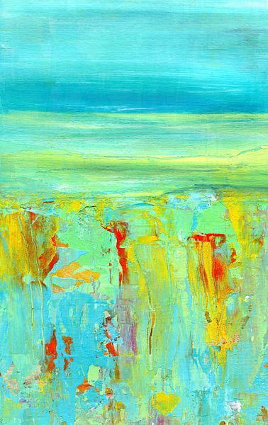 Landscape chart green turquoise oasis by Claudia Gründler