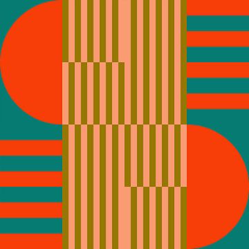 Flippige Retro-Geometrie 18. Moderne abstrakte Kunst in leuchtenden Farben. von Dina Dankers