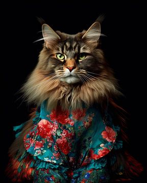 Coole Katze, schöne und lustige Maine Coon Katze von Studio Allee