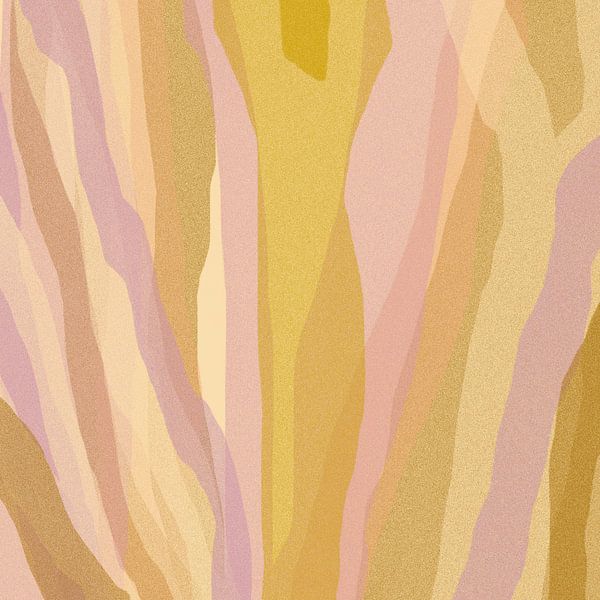 Shimmer gold and pink lines. Pastel abstract by Dina Dankers