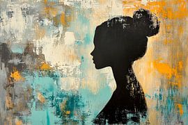 Portrait einer Frau – Abstrakte Farben von Poster Art Shop