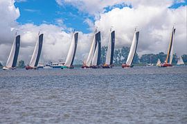 Skûtsje sailing in Friesland a competition between towns. by Brian Morgan