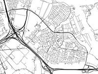 Map of Ridderkerk in Black and Wite