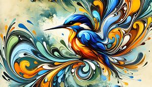 Peinture de martin-pêcheur | Peinture d'oiseaux