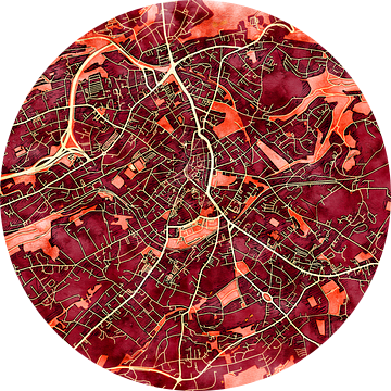 Kaart van Solingen in de stijl 'Amber Autumn' van Maporia