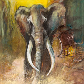 Elephant / Earth element by Jopie Bopp
