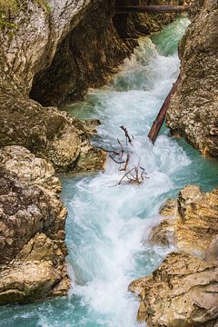 Uitzicht in de Leutasch kloof bij Mittenwald