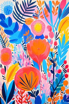 Vintage Bloemen, kleurig en Abstract by Caroline Guerain