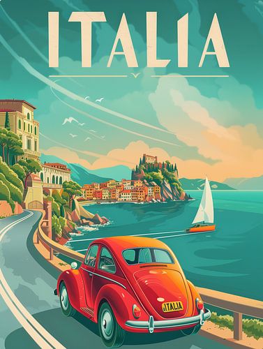 Mediterranean Journey: Italian Riviera Retro Art